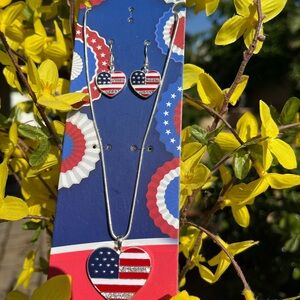 Necklace and earring set 4th of July!